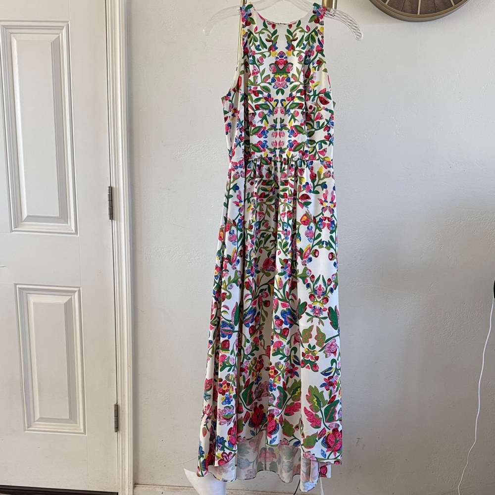 Cynthia Steffe Abstract Floral Multicolor High Low Dress 2